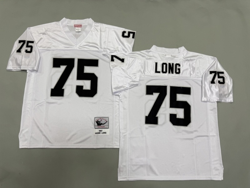 Men 2025 Nike Oakland Raiders #75 Long white Throwback Limited NFL Jersey style 002->oakland raiders->NFL Jersey